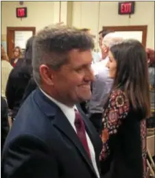  ?? SULAIMAN ABDUR-RAHMAN — THE TRENTONIAN ?? Hamilton family man Dr. Scott Rocco smiles after being hired as the Hamilton Township School District’s permanent superinten­dent of schools on Feb. 6, 2017.