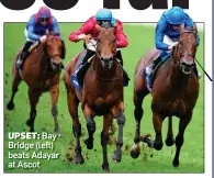  ?? ?? UPSET: Bay Bridge (left) beats Adayar at Ascot