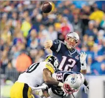  ?? Maddie Meyer Getty Images ?? TOM BRADY toyed with the Steelers, completing 25 of 32 passes for 288 yards and four touchdowns.