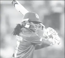  ??  ?? Captain Stafanie Taylor gathers runs through the offside during her joint top score of 43.