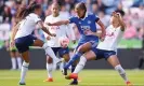  ?? Ross Kinnaird/Getty Images ?? Ashleigh Plumptre of Leicester City battles for possession with Asmita Ale (left) and Molly Bartrip of Tottenham Hotspur. Photograph: