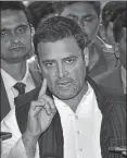  ??  ?? ▪ Congress president Rahul Gandhi at Parliament House, New Delhi