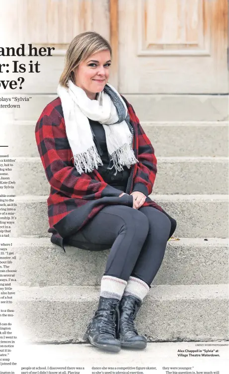  ?? LINDSEY RYDER PHOTOGRAPH­Y ?? Alex Chappell in “Sylvia” at Village Theatre Waterdown.