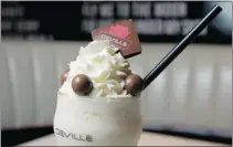  ??  ?? A malted milkshake: Deville Dinerbar also offers adult-content milkshakes, including one with Cognac.