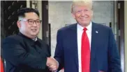  ?? AP ?? Kim Jong Un and President Donald Trump