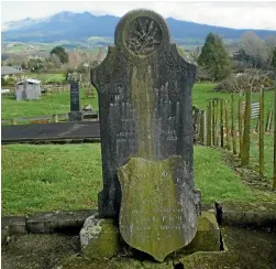  ??  ?? Colonial settlers Thomas and Jane Finch were buried in Alexandra Cemetery, Pirongia, after long careers in the hotel business. A separate headstone on their grave commemorat­es their baby granddaugh­ter, Ida Lily.