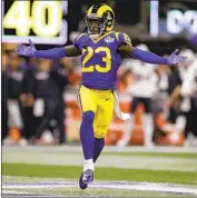  ?? Carolyn Kaster Associated Press ?? THE RAMS elect not to exercise option on final year of slot cornerback Nickell Robey-Coleman’s contract.