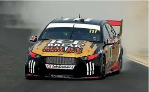  ??  ?? Chris Pither behind the wheel of the Super Black Racing Ford during a Supercars test day in Benalla, Australia.