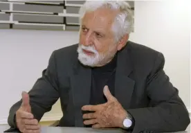  ??  ?? AUSTRIA: In this Oct 20, 2009 file photo, Carl Djerassi talks to Austrian Chancellor Werner Faymann, not seen, at the federal chanceller­y in Vienna. — AP