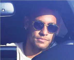  ?? AP ?? Barcelona’s Neymar arrives at the Sports Centre FC Barcelona Joan Gamper in Sant Joan Despi, Spain, yesterday.