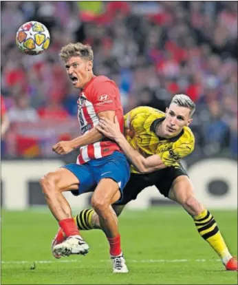  ?? ?? Marcos Llorente, en una acción contra el Borussia Dortmund.