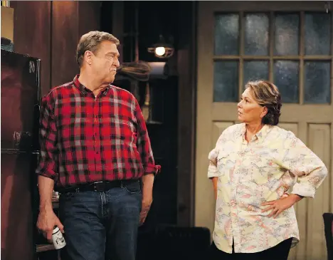  ?? ABC ?? Roseanne, starring John Goodman and Roseanne Barr, failed to fully develop the premise of a conservati­ve pull on members of a loving family.
