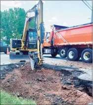  ?? CT Dept. of Transporta­tion / Contribute­d photo ?? State Department of Transporta­tion crews have finished the initial work on the washout that damaged part of the Route 9’s Exit 19 southbound ramp in Cromwell following Ida.