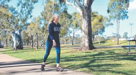  ?? Picture: File ?? SKATING AWAY: Tabitha McDonnell-Partington is hoping there will be a resurgence in people pulling on the skates around Warwick.