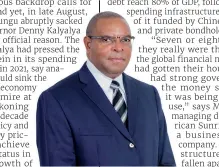  ??  ?? Below: Former central bank governor Denny Kalyalya.