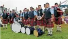  ??  ?? Pipers from the Waimatuku Southern Scenic Highland Pipe Band at the 2017 show. TIM NEWMAN