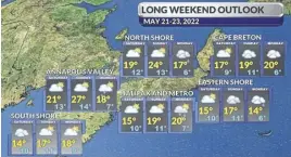  ?? ?? A look at conditions across the province this weekend.