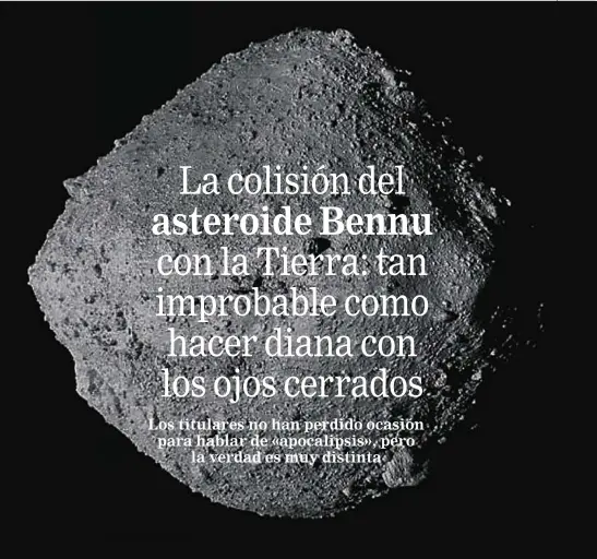  ??  ?? Fotografía tomada del asteroide Bennu a 24 kilómetros de distancia de su superficie