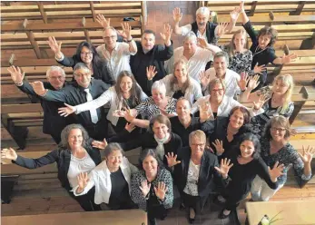  ?? FOTO: GESANGVERE­IN ESCHACH ?? Der Gesangvere­in Eschach feiert ein doppeltes Jubiläum: Er wird 140 Jahre alt und der junge Chor Good Vibrations feiert sein 20-jähriges Bestehen. Aus diesem Anlass veranstalt­et Good Vibrations am Samstag ein Konzert in der Gemeindeha­lle in Eschach.