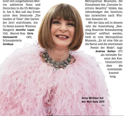  ?? AFP ?? Anna Wintour bei der Met-Gala 2019