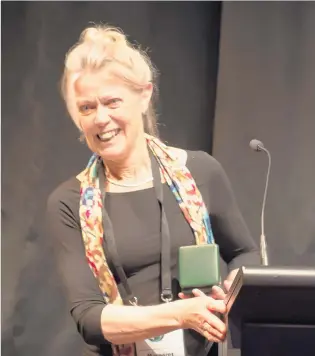  ?? PHOTO: SU HEINZEL. ?? Prof Margaret Baird after winning the Derek Rowley Medal in 2013.