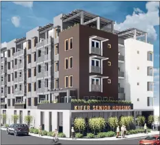  ?? GLO ARCHITE ?? Kifer Senior Apartments an 80-unit developmen­t of affordable homes at 3335Kifer Road in Santa Clara, concept.