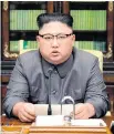  ?? Picture / AP ?? Kim Jong Un made his comments in a televised address.