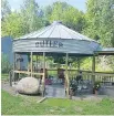  ?? GAYLE VOEPEL ?? Missouri couple Gayle and Doug Voepel converted a decades-old grain silo on their farm property into a rustic gazebo.