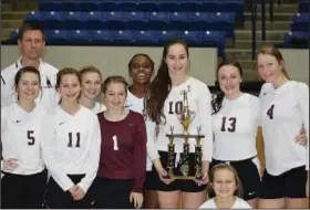 ??  ?? Contribute­d photo Runners-up: West Side Christian finished the season as the runner-up in the AACS State Volleyball Tournament Friday in Magnolia.