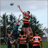  ??  ?? Ciaran Cummins disrupts the lineout.