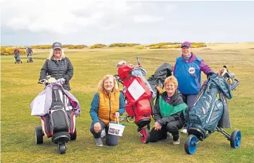  ??  ?? EARLY START: Teeing off at 7am were, from left, Lynn Coull, Doreen Leask, Ruth Clark and Edna Wallwork.