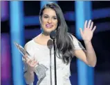  ??  ?? By Kevin Winter, Getty Images Giving her shoutout to the Gleeks: Lea Michele, who won for favorite TV comedy actress, told the fans that “Glee would be nothing without you.”
