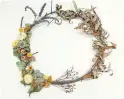  ??  ?? Lunaria Laboratori­es’ wreaths are made with locally sourced botanicals.