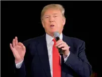  ?? AFP ?? Donald Trump speaks to guests during a campaign rally at the Radisson Paper Valley Hotel in Appleton, Wisconsin. Wisconsin voters go to the polls for the state’s primary on April 5. —