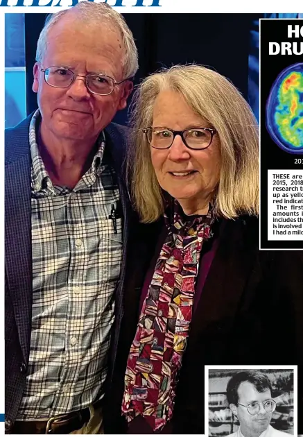  ?? ?? Support: Retired neurologis­t Daniel Gibbs, who has early stage Alzheimer’s, with wife Lois. Inset, Daniel as a young doctor