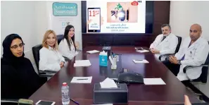  ?? Supplied photo ?? Dubai Health Authority officials during a Twitter clinic on diabetes on Monday. —