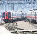  ?? File photo ?? Metro North trains roll into Union Station in New Haven.