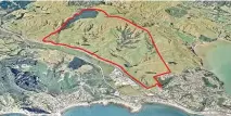  ??  ?? The 386-hectare block at Plimmerton Farm that will be rezoned as housing.