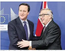  ??  ?? Höfliche Begrüßung: David Cameron und Jean-Claude Juncker