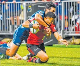  ?? Photo / Photosport ?? Melani Nanai was cleared of a high tackle on Richie Mo’unga.