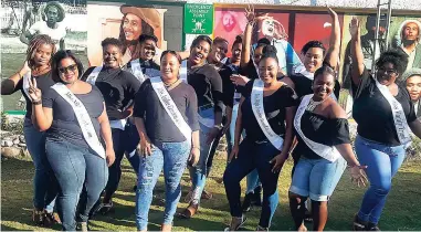  ?? CONTRIBUTE­D PHOTOS ?? Miss Curvy Jamaica beauties let their hair down while taking a break from preparatio­ns for the April 28 competitio­n.