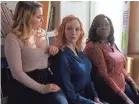  ?? JOSH STRINGER/NBC ?? Annie (Mae Whitman), Beth (Christina Hendricks) and Ruby (Retta) are moms whose grocery store heist gets them in over their heads.