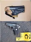  ?? SOURCE: CHARLOTTE-MECKLENBUR­G POLICE DEPARTMENT/AP ?? Police allege that this ankle holster, top, and gun were in Keith Scott’s possession.