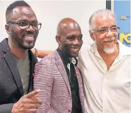  ?? CONTRIBUTE­D ?? From left: Popular comedian and host of Heart Praise Worship Fest Ity Ellis, gospel artiste and founder of Heart Praise Worship Fest Rondell Positive, and Tommy Cowan, CEO of Glory Music and producer of Fun in the Son.