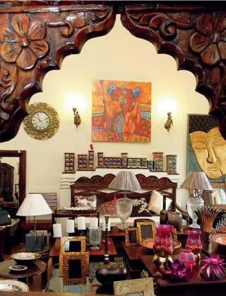  ?? ANIL DAYAL ?? USP Home décor artefacts sourced from around the world, and the convenient option of paying in installmen­ts