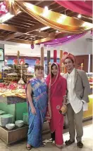  ??  ?? JVC, Kat Toledo and Karlo Lim in sarrees and accessorie­s from India.