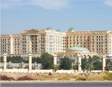  ?? (Faisal Al Nasser/Reuters) ?? THE RITZ-CARLTON hotel is seen in Riyadh on Sunday. The hotel is temporaril­y serving as a luxury prison where some of the kingdom’s political and business elite are being held in a widening crackdown on corruption that may change the way the economy works.