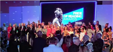  ?? ?? PARTY TIME:
Celebratio­ns at the 2023 Pride of Reading awards