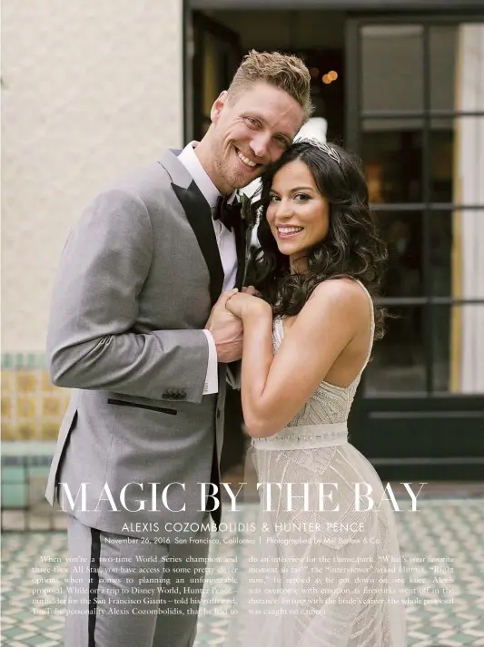 San Francisco, CA on December 8, 2022. Hunter Pence and wife, Alexis  Cozombolidis, walk the arrival red carpet for the Sports Illustrated  Sportsperson of the Year Awards held at The Regency Ballroom