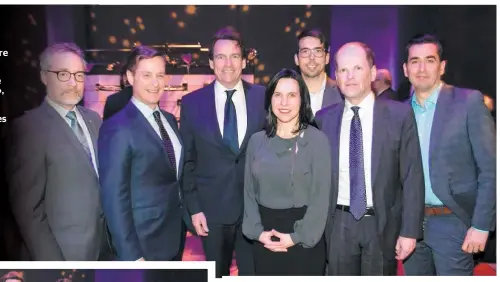  ?? PHOTOS : DARIO AYALA ?? Christian Thibault, STM, est en compagnie de Frédéric Beauchemin, Banque Scotia, Pierre Karl Péladeau, président et chef de la direction de Québecor, Valérie Plante, mairesse de Montréal, Jean B. Péladeau, Vidéotron, Francis Pelletier, SAM, et Mathieu...